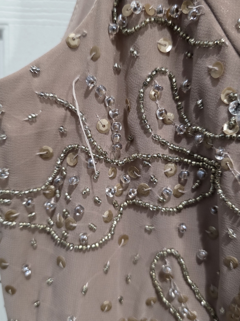 Elegant Flowing Evening Gown With Sequin Bodice - Picture 6 of 10